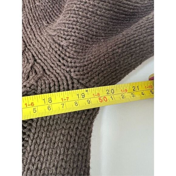 Old Navy Knit Cable Cardigan Brown 60% Cotton Buttoned 2 Packets Size S/ P - Picture 7 of 9